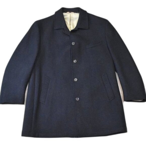 Kroon Wool Cashmere Coat Men's Sz Large Button Up Long Dress Suit Jacket - Picture 1 of 14